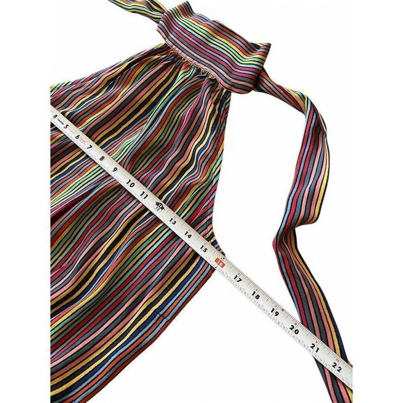 Do +Be Women’s Striped Multicolored Mini Sleeveless Tie Neck Lining Dress Size S - Picture 4 of 11